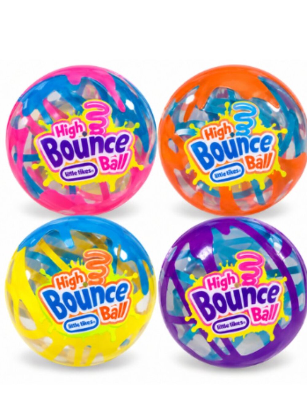 Little Tikes High Bounce Balls 4" Set of 4 Colorful Kids Outdoor Indoor Toys